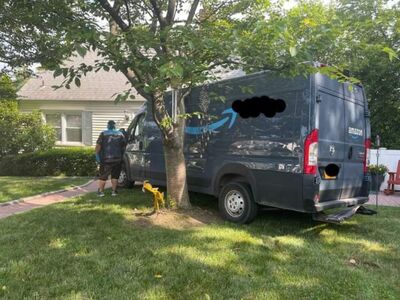 Amazon truck can't reverse